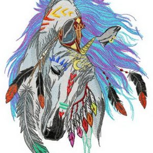 Native American horse embroidery design