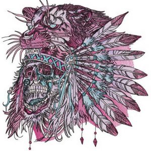 Native American warrior embroidery design