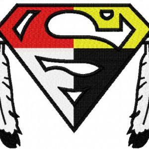 Native Superman logo embroidery design
