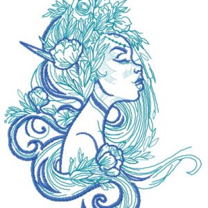 Nature spirit embroidery design