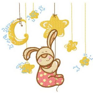 Naughty bunny embroidery design