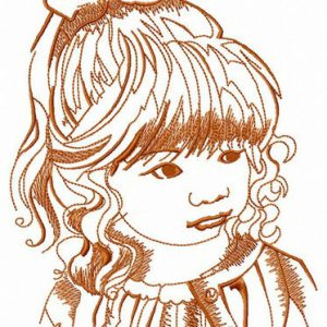 Naughty girl embroidery design