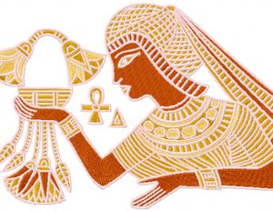 Nefertiti with Magic Lamp embroidery design