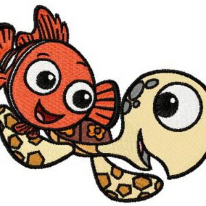 Nemo and Squirt embroidery design