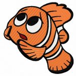 Nemo scared embroidery design