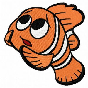 Nemo scared embroidery design