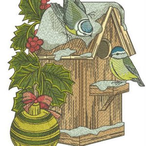 Nest box for tits embroidery design