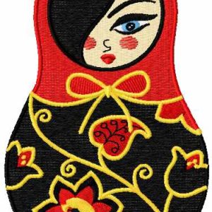 Nesting doll embroidery design