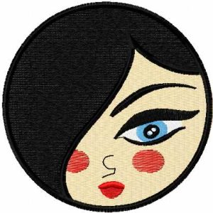 Nesting doll face embroidery design
