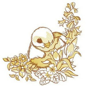 Nestling embroidery design