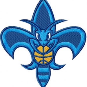 New Orleans Hornet mascot logo embroidery design