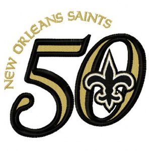 New Orleans Saints 50th anniversary 2 embroidery design