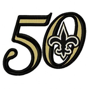 New Orleans Saints 50th anniversary 3 embroidery design