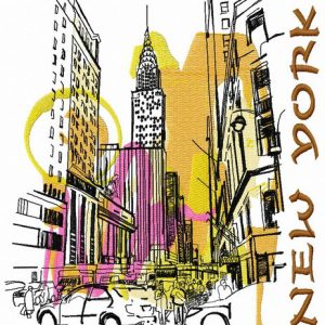 New York 4 embroidery design