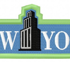 New York badge embroidery design