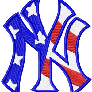New York Yankees Flag logo embroidery design