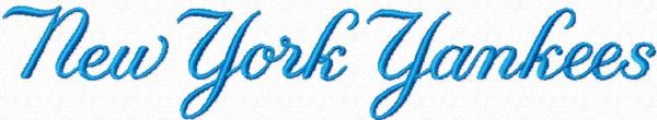 New York Yankees script logo embroidery design