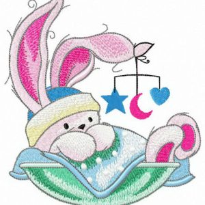 Newborn bunny embroidery design