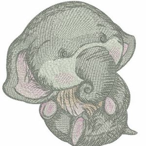 Newborn elephant embroidery design