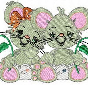 Newborn mice embroidery design
