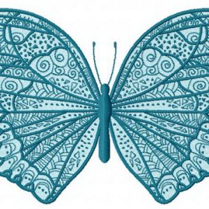 Night blue butterfly embroidery design