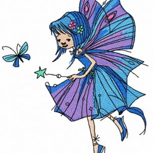 Night fairy embroidery design