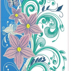 Night magic bouquet embroidery design