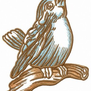 Nightingale sings embroidery design