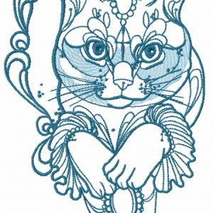 Noble cat embroidery design