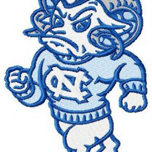 North Carolina Tar Heels mascot  embroidery design