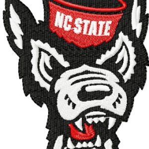 North Carolina State Angry wolf embroidery design