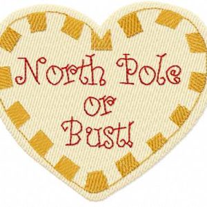 North pole or bust embroidery design