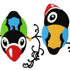 Nosy birds embroidery design