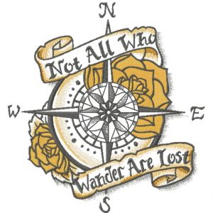 Not All Who Wander Are Lost embroidery design