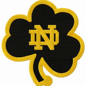 Notre Dame Fighting Irish clover logo embroidery design
