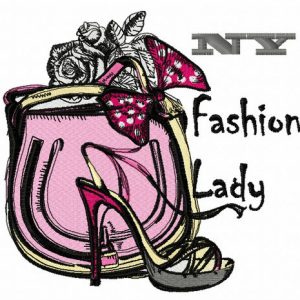 NY fashion lady embroidery design