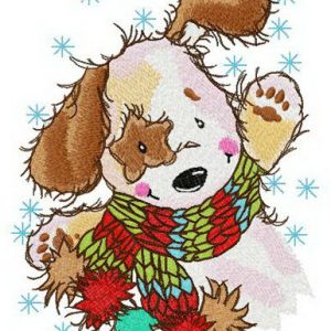 Obedient dog embroidery design