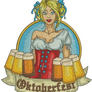 Oktoberfest girl embroidery design