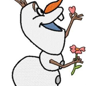 Olaf with flower embroidery design