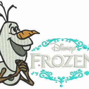 Olaf with Frozen logo embroidery design