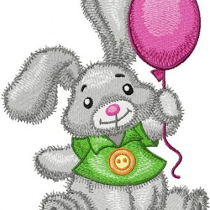 Bunny with Balloons  embroidery design