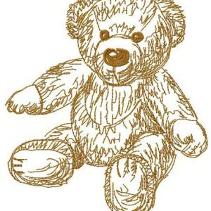 Old bear toy 6 embroidery design
