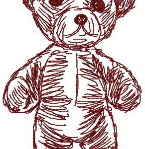 Old bear toy 7 embroidery design