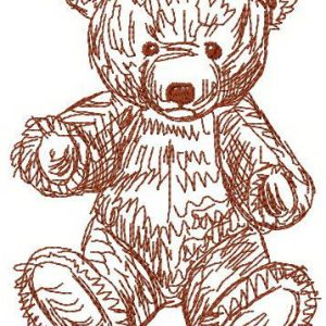 Old bear toy 9 embroidery design
