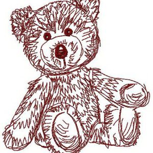 Old bear toy embroidery design