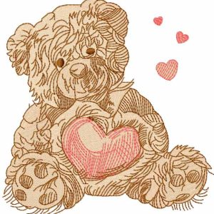 Old teddy toy 11 embroidery design