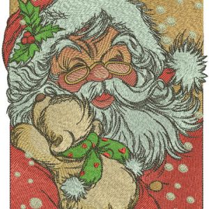 Old kind Santa embroidery design