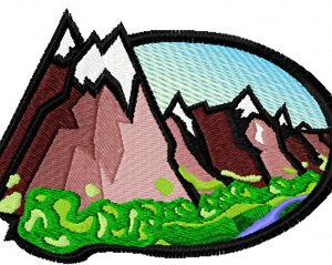 Old mountain embroidery design