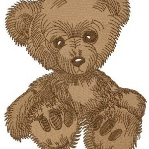 Old plush bear embroidery design