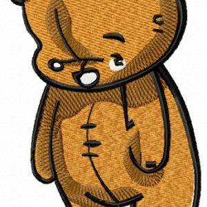Old plush teddy bear embroidery design